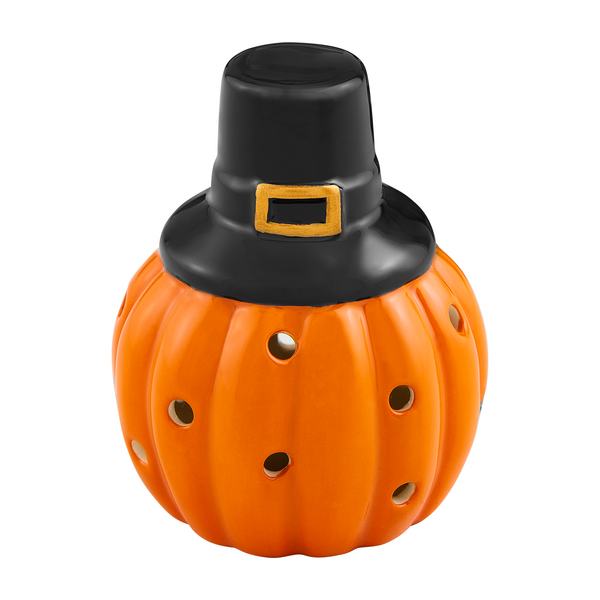 Light Up Sitter Pumpkin Pilgrim